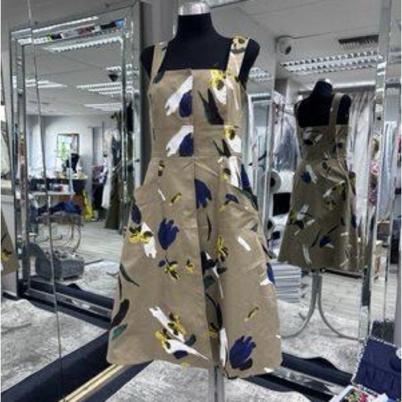 OSCAR DE LA RENTA
Khaki Floral Stretch Cotton Dress (D8) - Picture 6 of 6